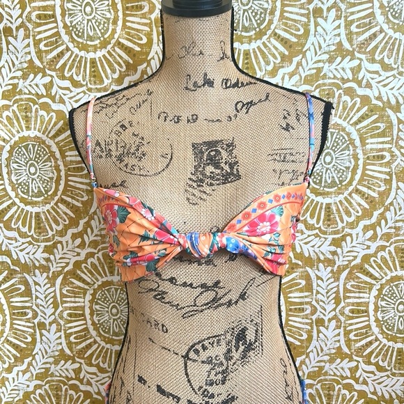Agua Bendita Colorful Tile Print Lucille Top & Audrey Bikini Bottom Set size S - Picture 9 of 15